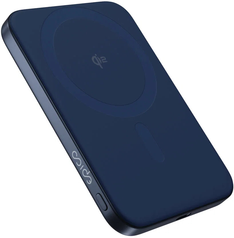 Ultra-Slim Qi2 Magnetic Wireless Power Bank 5,000mAh – Blue