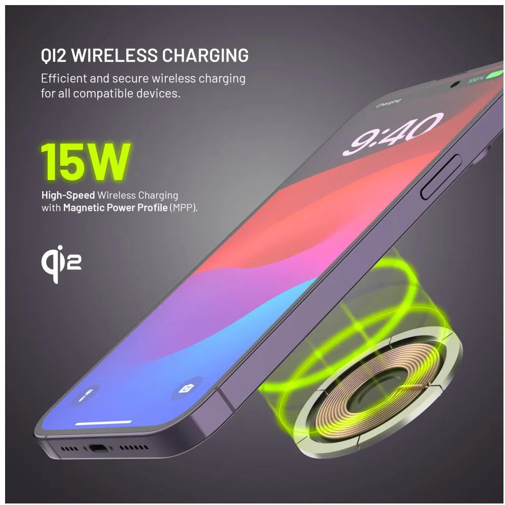 Ultra-Slim Qi2 & MagSafe Wireless Power Bank 5,000mAh – Pink
