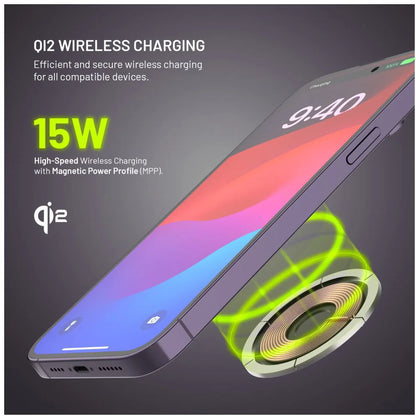 Ultra-Slim Qi2 & MagSafe Wireless Power Bank 5,000mAh – Pink